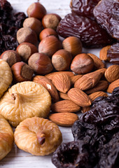 figs, hazelnuts, almond, prunes