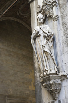 Statue on side of Italian church.