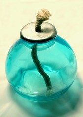 lampe a huile bleue