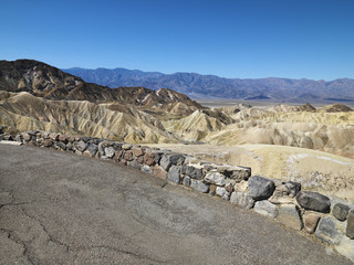 Road overlook of landscape in Death Valley.