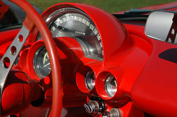 red vintage sports car