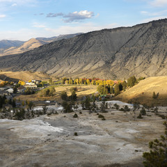 mountain valley in yellowstone national park, wyoming.