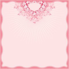 card with roses,vector