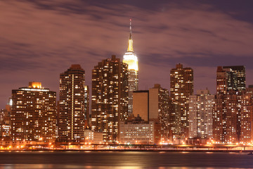 Obraz premium midtown manhattan skyline at night