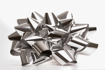 silver christmas bow.