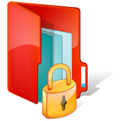 dossier rouge cadenas