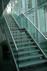 Wallpaper murals Stairs glass office stairs