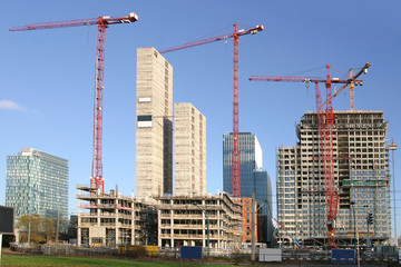 office buildings under construction