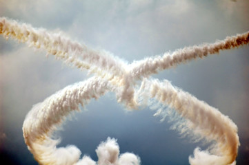 smoke trails during an airshow