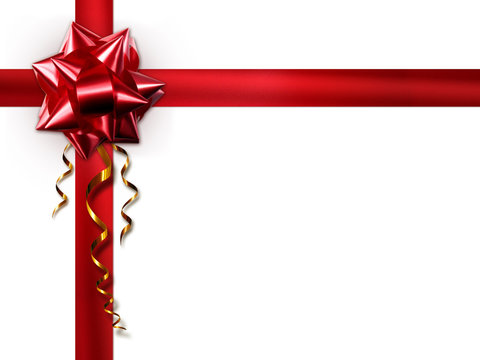 red bow on a white background