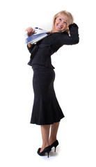 Fototapeta premium ironing businesswoman