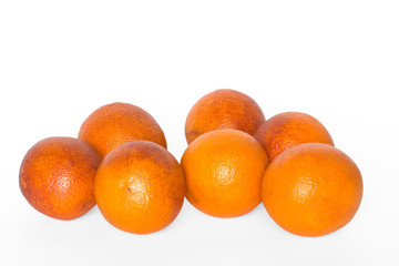 seven oranges isolated