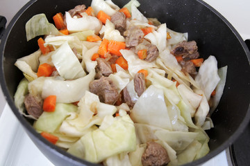 meat with cabbage