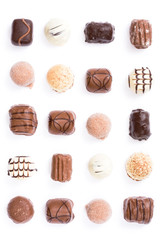 chocolates isolated on white