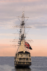 british flag union jack on sailing ship