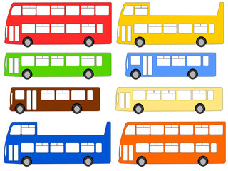 double deck, and open top buses illustration