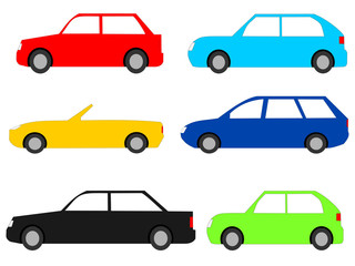 Fototapeta na wymiar colourful cars with assorted designs