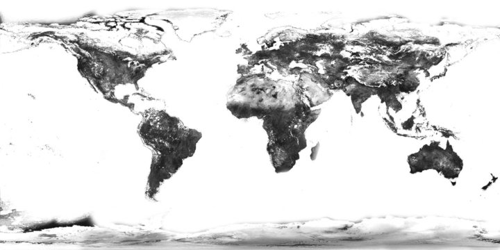 high resolution black and white world map