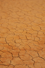 very dry cracked soil