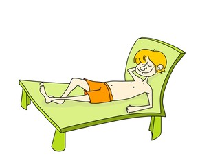 kid relaxing in a chair