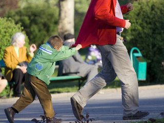 father and son jogging