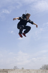 Obraz na płótnie Canvas jumping guy
