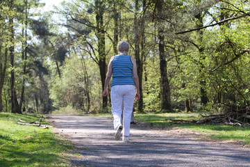 walking senior lady