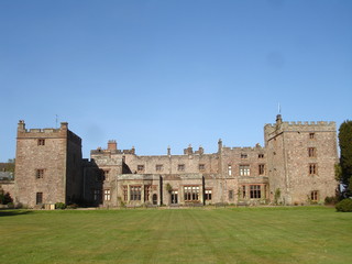 muncaster castle and gardens blue sky