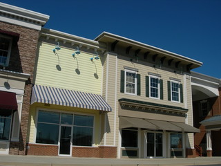 suburban shopping center under construction