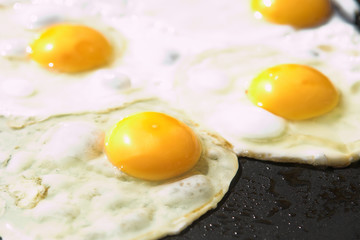 eggs on a frying pan