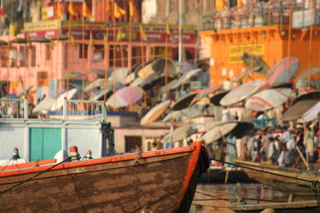 Fototapeta na wymiar Varanasi rzeki łód¼
