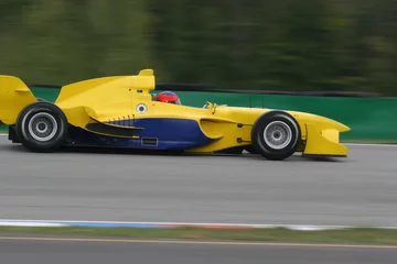 Stickers pour porte Sport automobile vitesse jaune