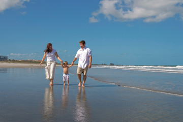 happy family on a beach