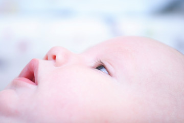 baby's face in profile close-up