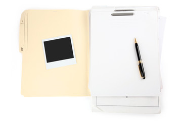 white paper and pen