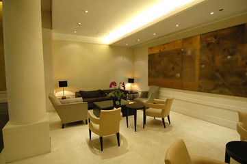 the lobby in hotel