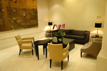 the lobby in hotel