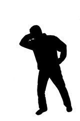 silhouette of a casual man