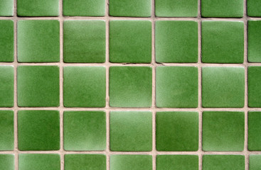 green tiles background.