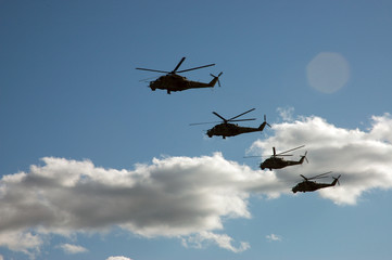 group of helicopters