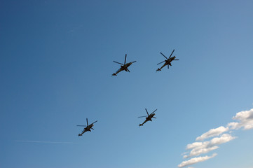 Fototapeta na wymiar group of helicopters