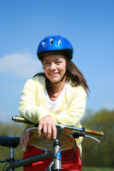 woman and bike