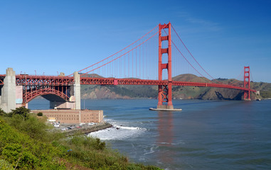 golden gate bridge and fort point