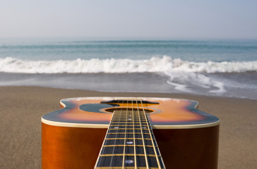 guitar and sea