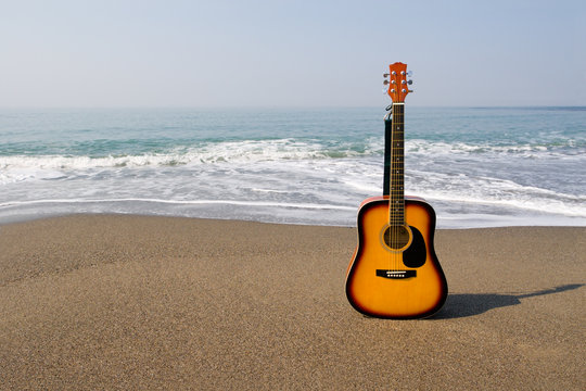 guitar and sea