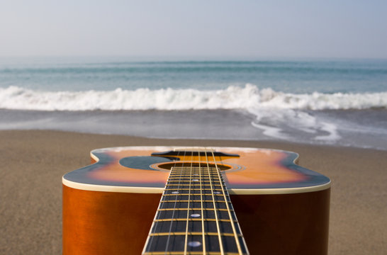 guitar and sea