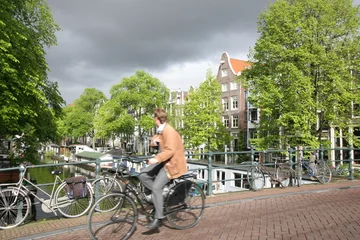 Wandcirkels tuinposter fietsen in amsterdam © Darius Cegielski