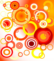 retro orange background (circles)