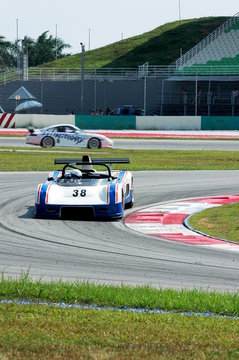 racing car at the track