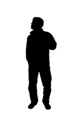 silhouette of a casual man